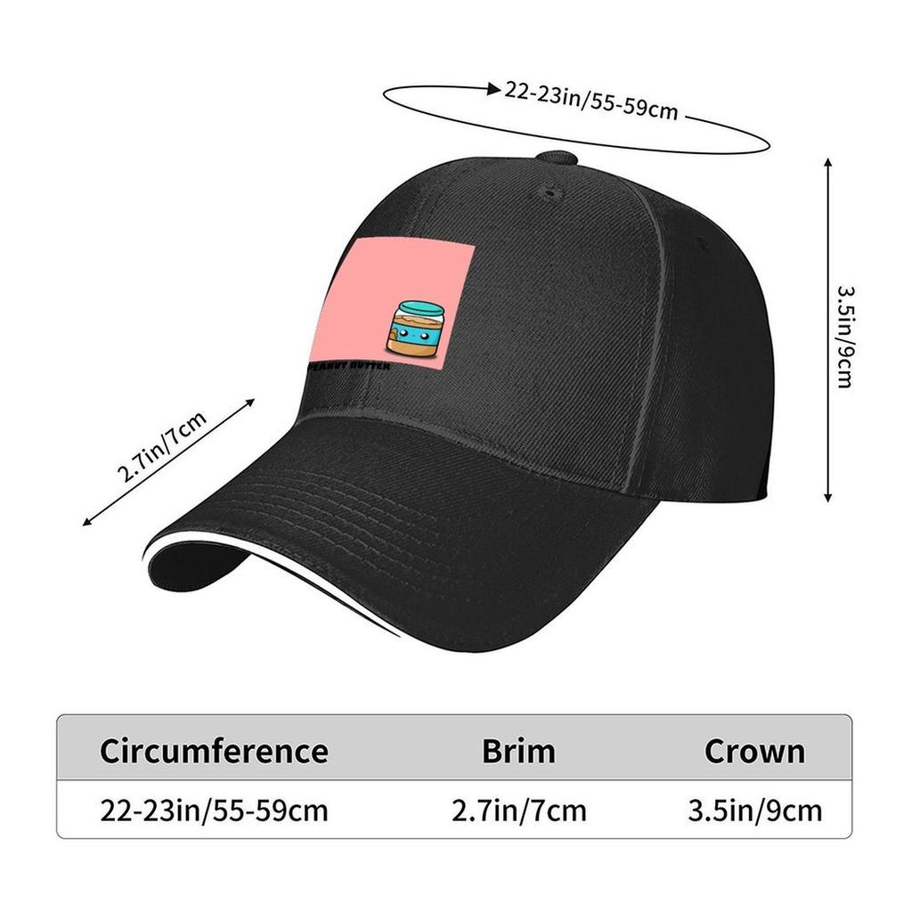 Cute Cartoon Peanut Butter Breakfast Kawaii Baseball Cap derby hat Visor beach hat Cosplay Women Mens