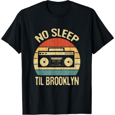 Футболка No Sleep Til Brooklyn в стиле ретро, олдскул, стерео гетто-бластер