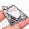 Pink Opal,Pink Rubillite 925 Sterling Silver Jewelry Pendant 2.01" d0Y28