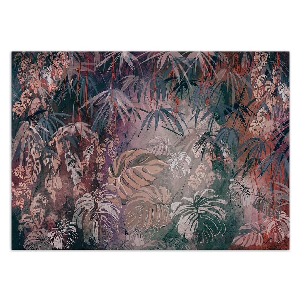 Wallpaper Painted Tropical Jungle Leaves