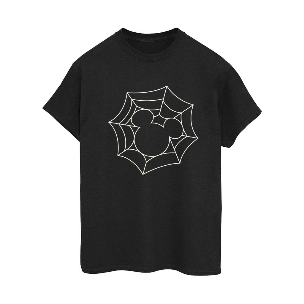 Disney Womens/Ladies Mickey Mouse Spider Web Cotton Boyfriend T-Shirt
