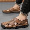 2025 Summer Sandals Men's Hand-sewn Outer Bag Head Sandals Large Size Breathable Casual Beach Shoes Men