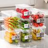 Yousheng Refrigerator Organizer Transparent Food Box with Handle Lid Food-Grade Fridge Organizer Storage Bin for Fruits Vegetables Salads