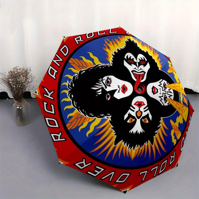 "Rock and Roll Over" Футболка с логотипом группы Официальный мерч Зонт, Компактный складной зонт-трость 3 сложения для мужчин и женщин, S254