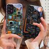 Механическое устройство черное Для Samsung Galaxy S10 4G S20 11E 30 S21 22 S24 Fe Pro S23 S25 Ultra 5G S9 Закаленное стекло Чехол для телефона