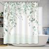 Minimalist Modern Green Plant Style Home Decor Shower Curtain Waterproof and Durable Easy To Clean and Maintain  Non Transparent