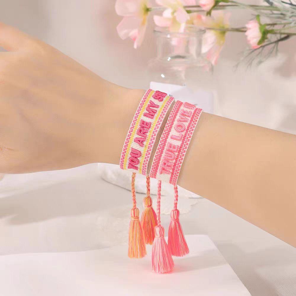 Уникальные и приносящие удачу плетеные браслеты дружбы с кисточками для влюбленных, плетеный браслет, ювелирные подарки