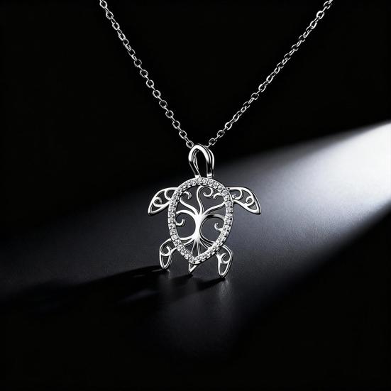 Полая necklaces Черепаха Морская Удача Долголетие Черепаха Кулон Ожерелье Сверкающий Стразы Ожерелье Украшение Подарок Ей Жене Подруге