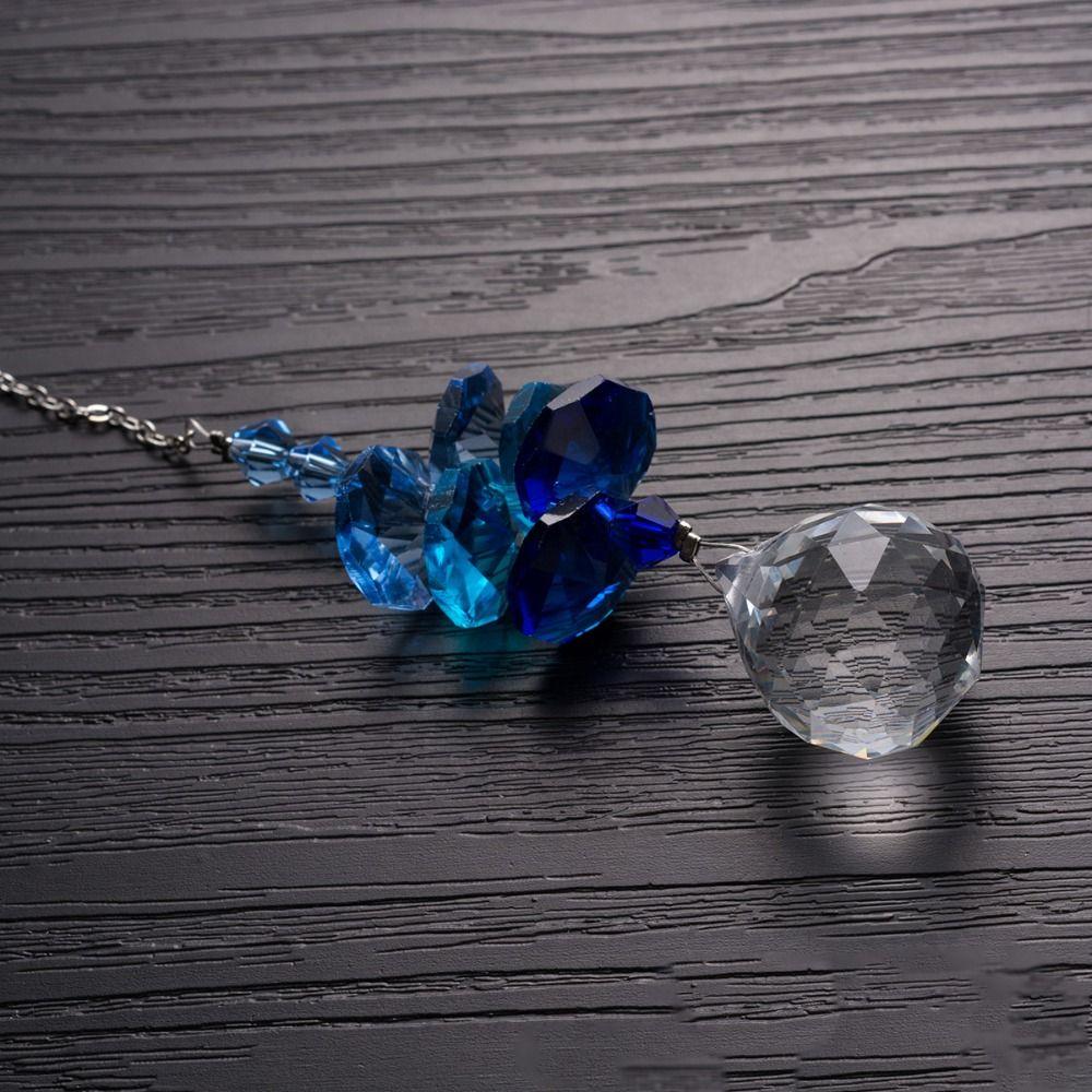 5Pcs Rotating Prism Pendant Hanging Sun Catcher Garden Decoration Crystal Wind Chime Tree