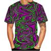 Летний топ с круглым вырезом и 3D-принтом в виде завихрений, модная повседневная мужская футболка с коротким рукавом