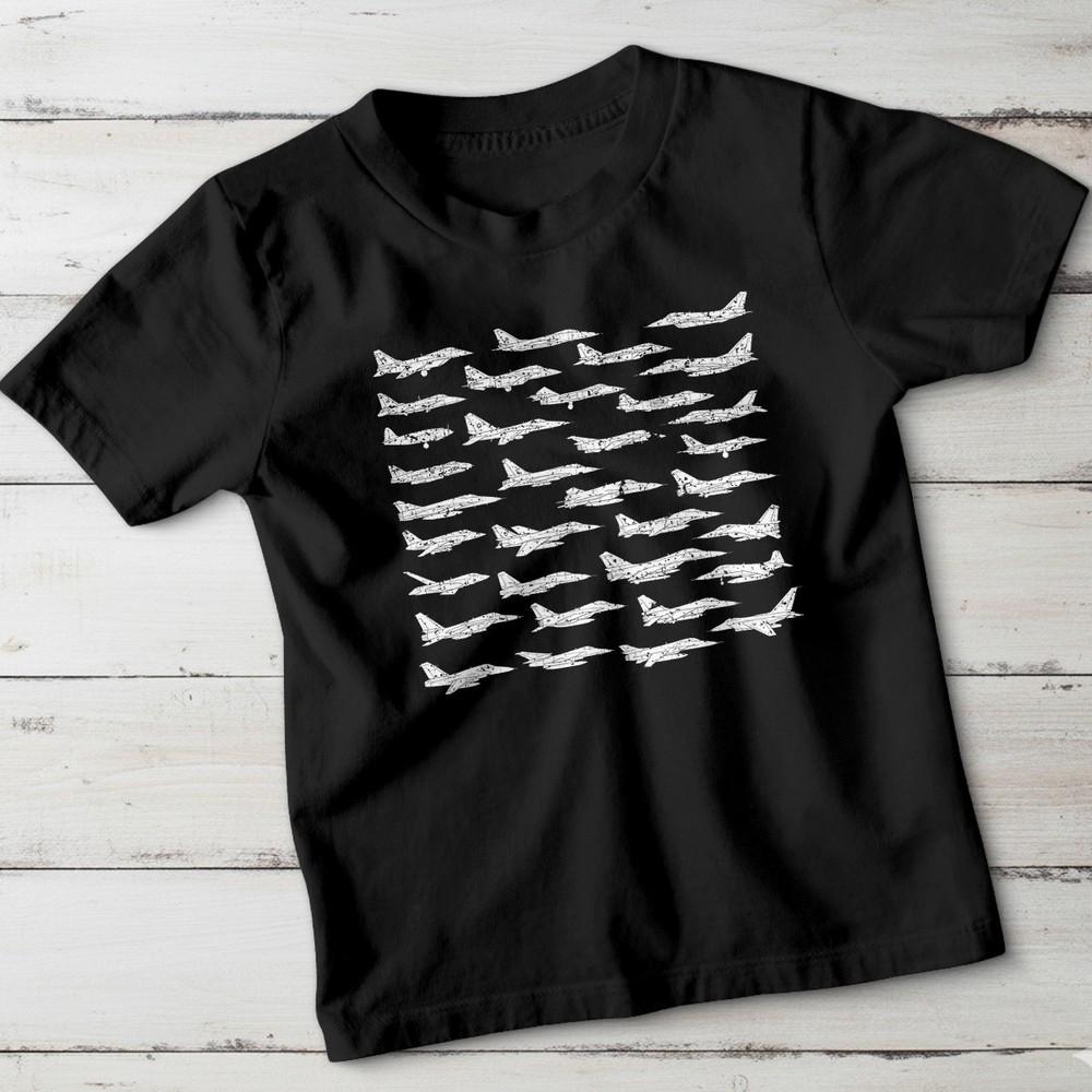 Fighter Jets Vehicles Boys T-Shirt Action Packed Military Tee