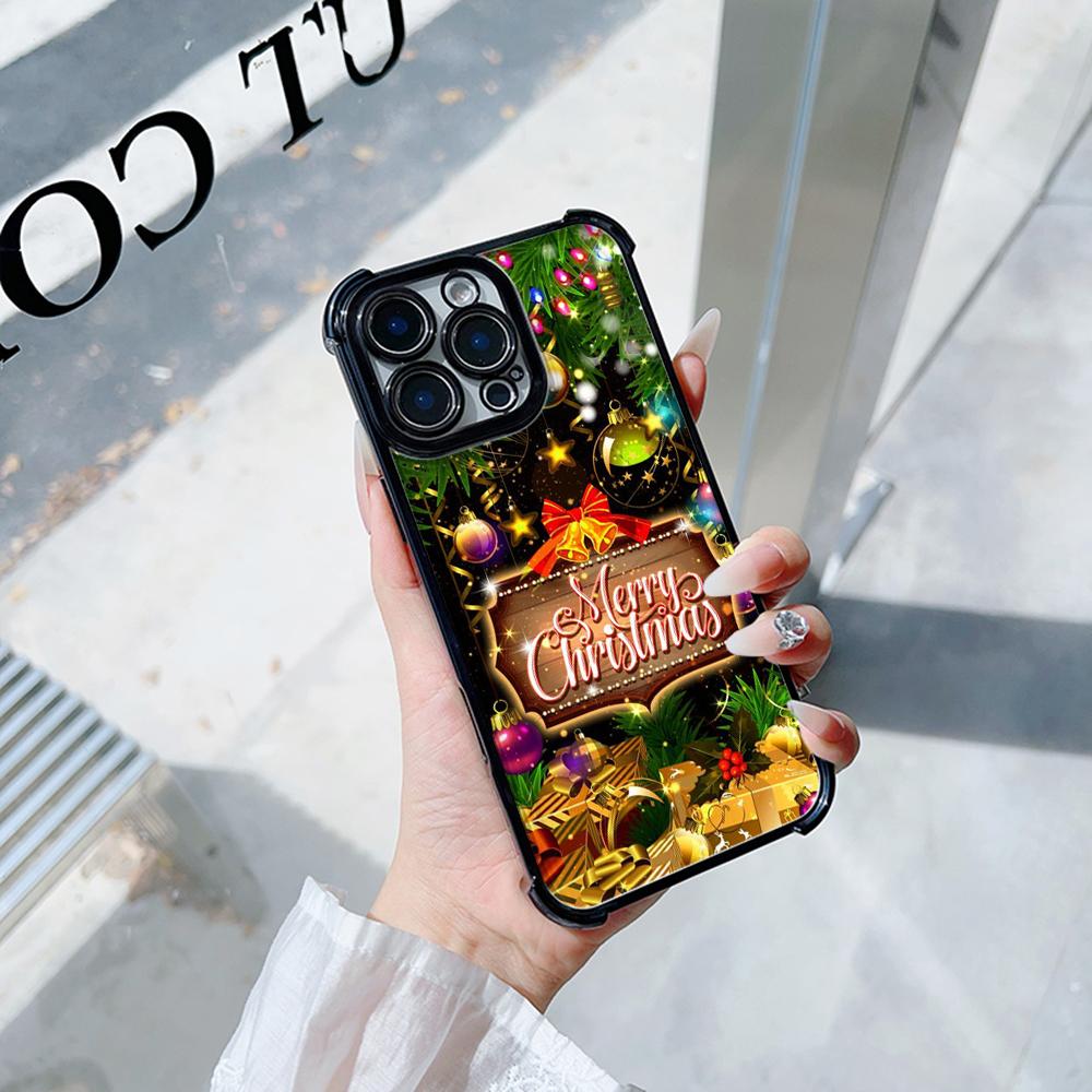 Ae113 Merry Christmas art Santa design art Гальванизированные чехлы для телефонов TPU для Xiaomi 11 Lite Redmi Note 13 Pro 12C Huawei Защитный чехол на четыре угла