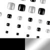 Набор наклеек для ногтей на ногах Press-On, блестящие, черные и серебристые: Стильный носимый нейл-арт