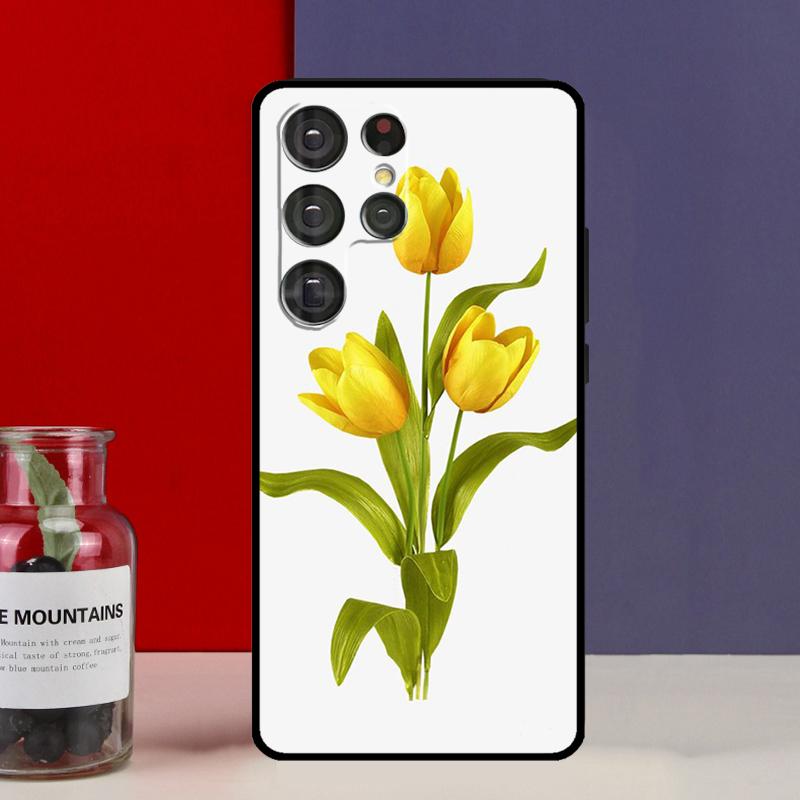 Чехол Funda с цветком тюльпана для Samsung Galaxy S25 Ultra S9 S10 S20 S21 FE S22 S23 Plus S24 Ultra