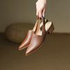2024 New Women Sandals Spring Summer Fashion Genuine Leather Slingbacks Pumps Office Ladies Casual Shoes Woman Women Sandals