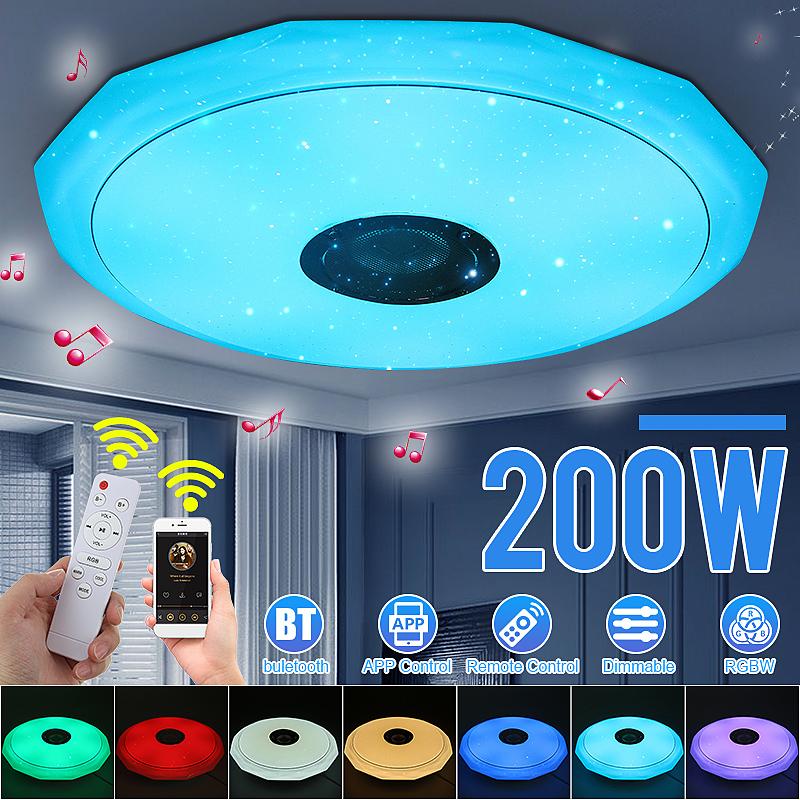 200 Вт Wi-Fi Современные светодиодные потолочные светильники RGB Домашнее освещение Приложение Bluetooth Музыкальный свет Лампы для спальни Смарт-диммируемая музыкальная потолочная лампа