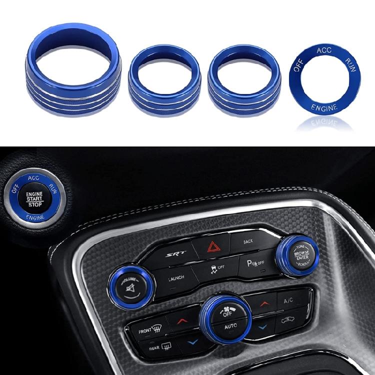 Switch Cover Trim for Challenger- 15-21 Auto Center Console Knob Radio Knob Ring