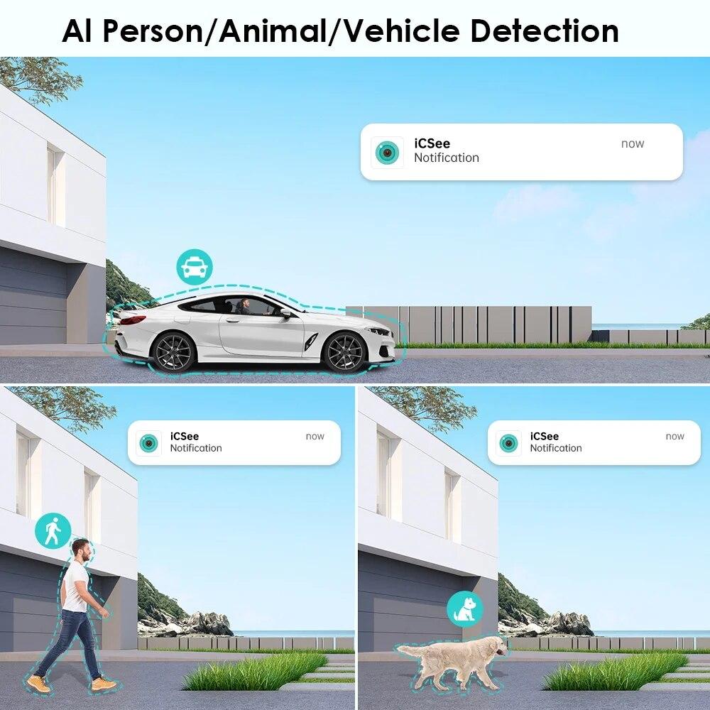 Новая 8-мегапиксельная 4K PTZ IP-камера с 8-кратным зумом, двойным объективом, камера видеонаблюдения с обнаружением человека, 4-мегапиксельная уличная камера видеонаблюдения, Wi-Fi, камера видеонаблюдения, приложение ICSEE