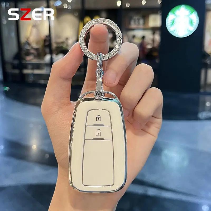 ZYU3  Fashion TPU Car Keychain Key Case Cover Shell Fob For Toyota Corolla Prius Camry CHR C-HR RAV4 Altis Land Cruiser Prado Keyless