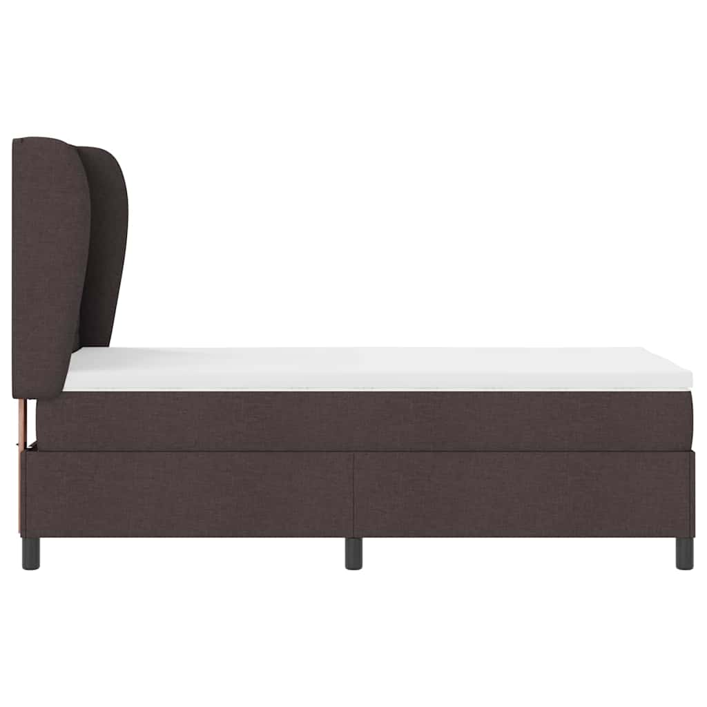 Box Spring Bed with Mattress Dark Brown 80 x 200 cm Fabric