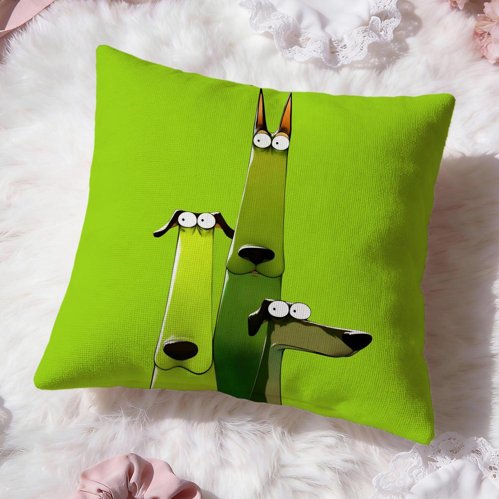 Мультяшная наволочка для подушки с доберманом Премиальный комфорт Двусторонняя наволочка - Дизайн "Два в одном" для любой комнаты и салона автомобиля