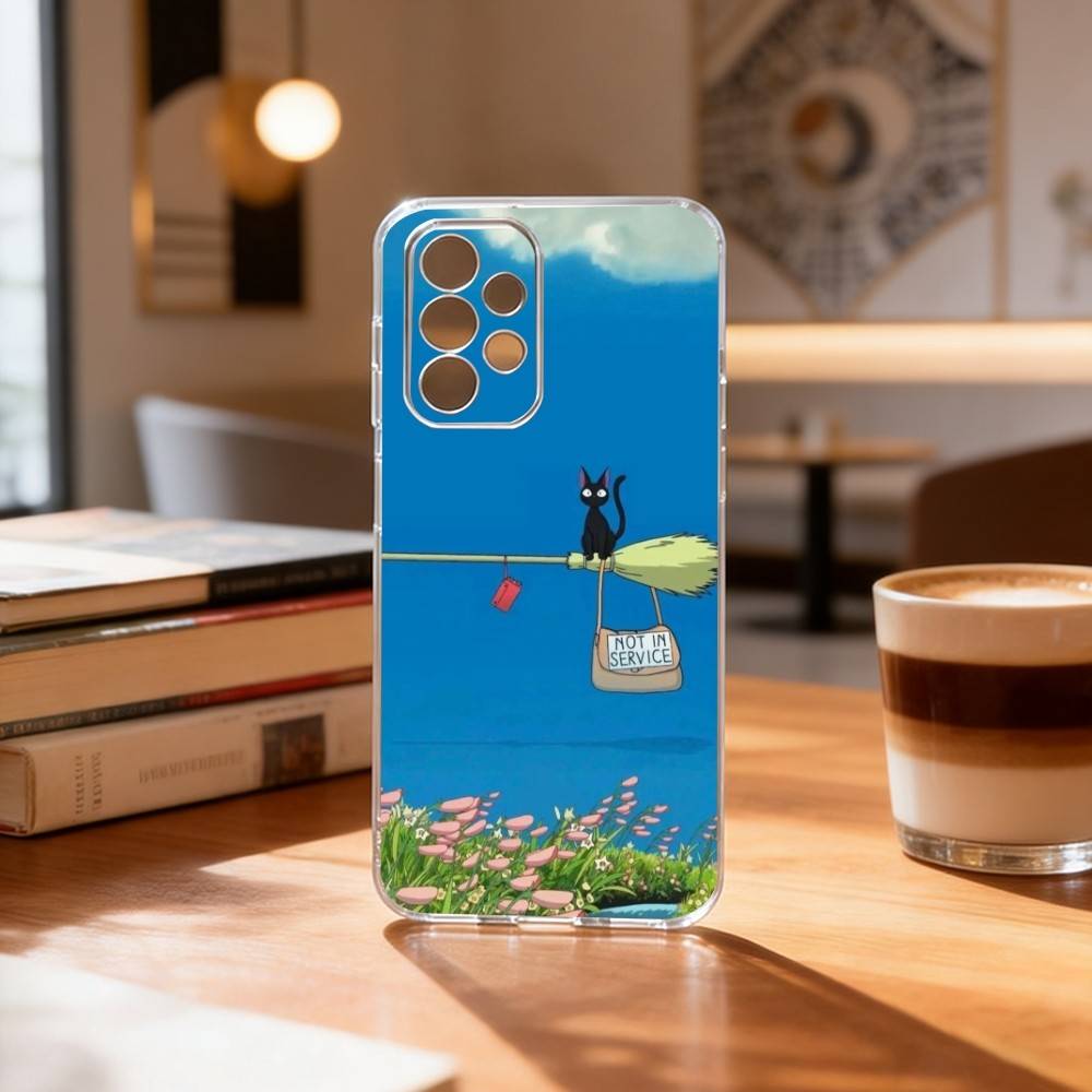 Чехол для телефона Kiki Flying Witch Delivery Service для Samsung S25, S24, S21, S22, S23, S30, Ultra, S20, Plus, Fe Прозрачный чехол