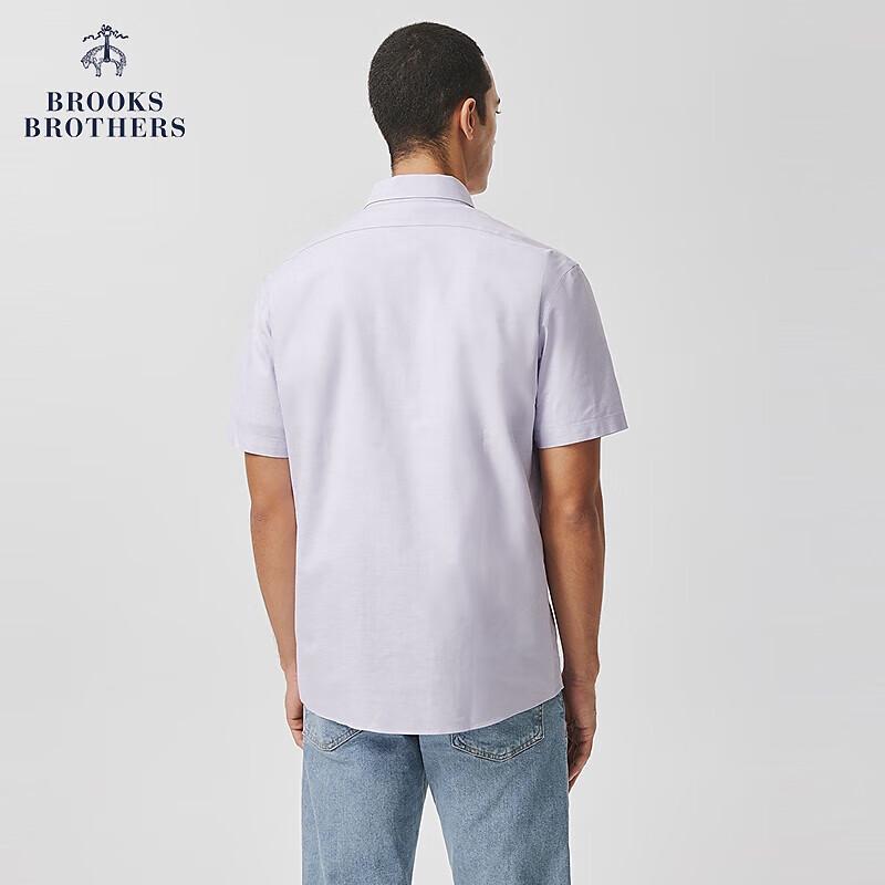 Мужская рубашка Brooks Brothers с вышитым логотипом, легко стирающаяся, приталенного кроя
