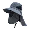Sun Hat for Men & Women Wide Brim Fisherman Hat with Face Cover & Neck Flap Outdoors Sun Cap for Hiking Climbing