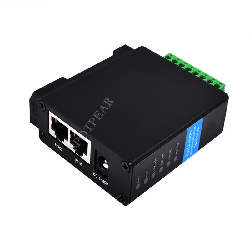 Промышленный последовательный серверный модуль RS232/RS485 - RJ45 Ethernet на DIN-рейку