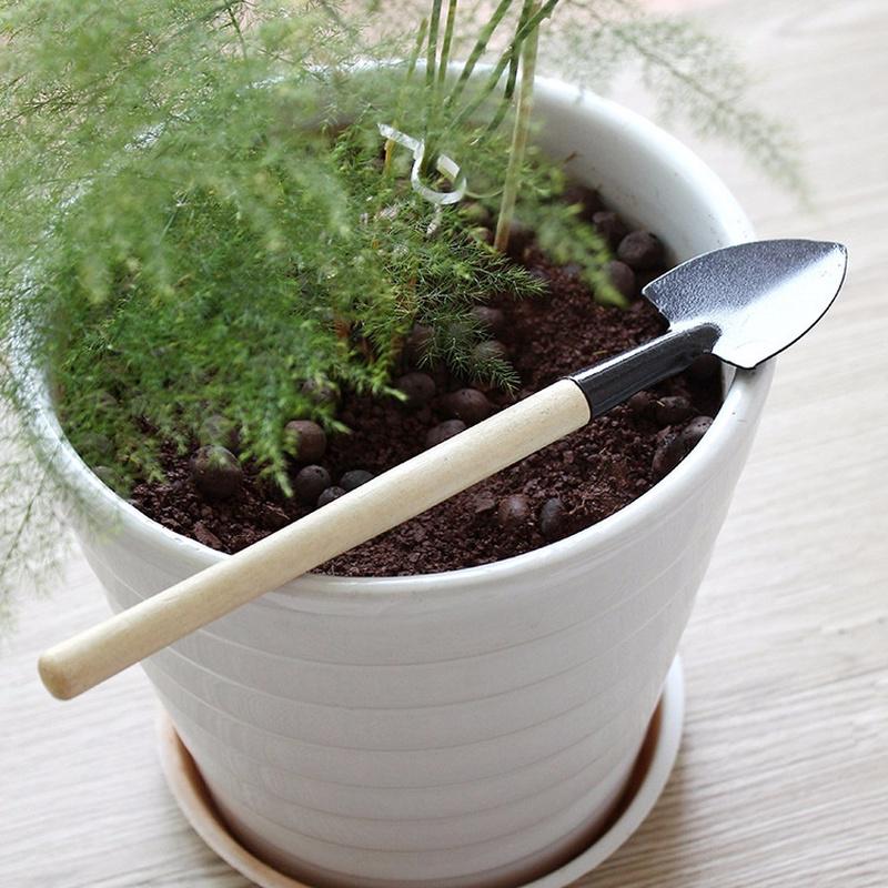 Garden Potted Plant Hand Tool Kits Plant Gardening Shovel Spade Rake Trowel Wood Handle Metal Head