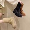 Thick Bottom Women Short Pipe Boots Fashion Back Zipper Platform Shoes New Autumn Winter Waterproof Non-slip Booties Mujer 2024