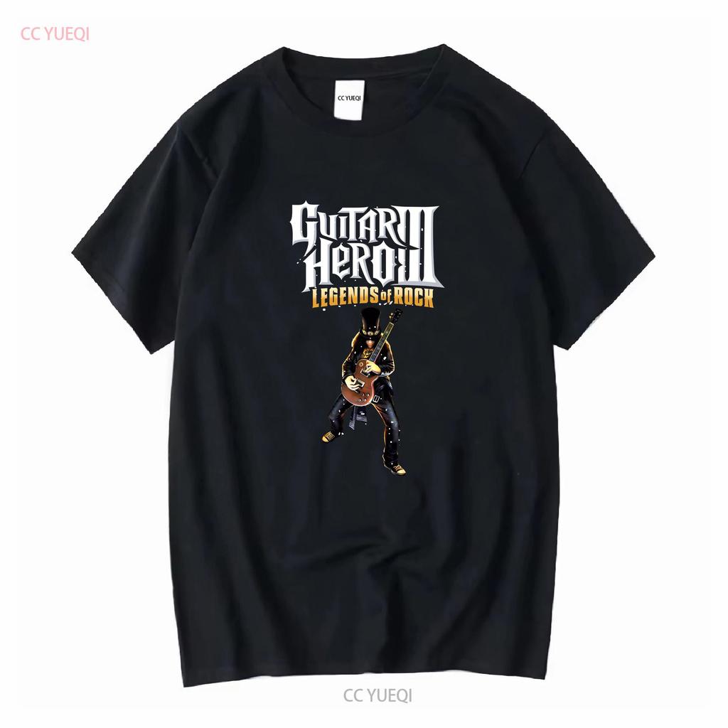 Guitar Hero 3 Legends Of Rock 2007 T Shirt Unisexs M Black White 53 67 Vintage Washed Soft Unisex Stretched Slightly Versatile