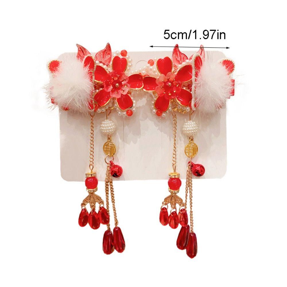 Кисточка Новогодний головной убор Цветок Древний стиль Заколка Сладкая Заколка для волос Ханфу Детская