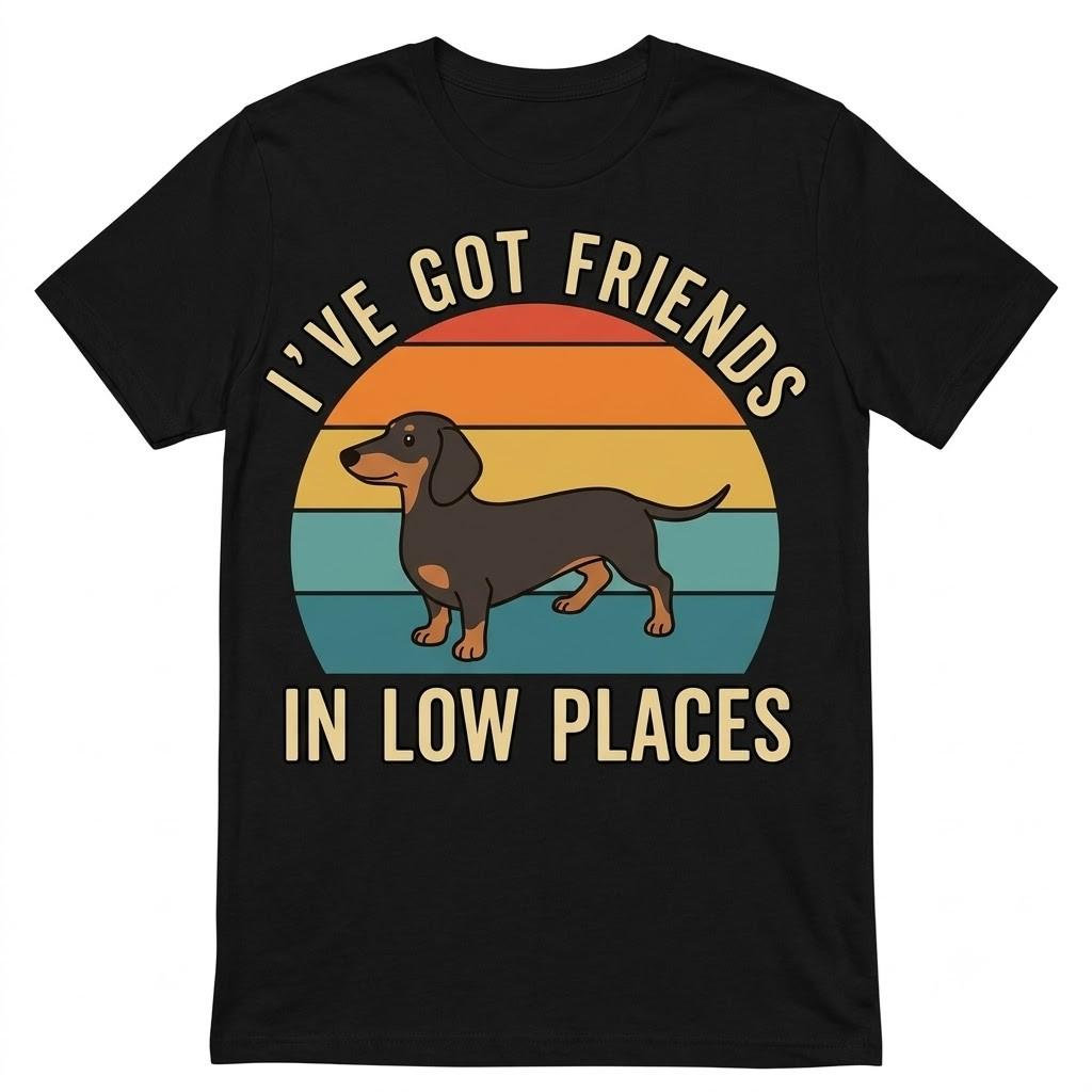 I've Got Friends In Low Graphic Black T Shirt Gift For Friends