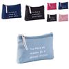 Fashionable Canvas Alphabet Cosmetic Bag Zipper Clutch Modern Minimalist Style Coin Phone Pouch