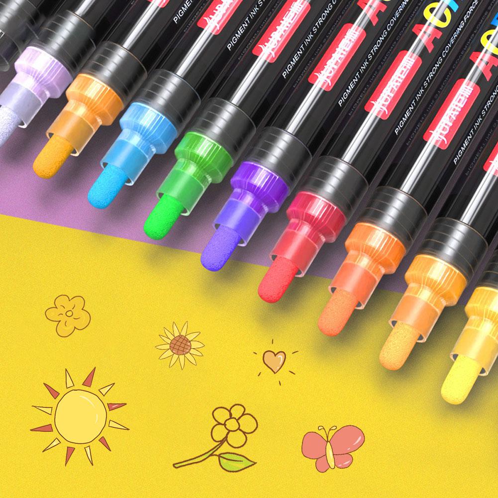 Яркий набор акриловых маркеров с двойным наконечником и двойными кистями для искусства и DIY-проектов