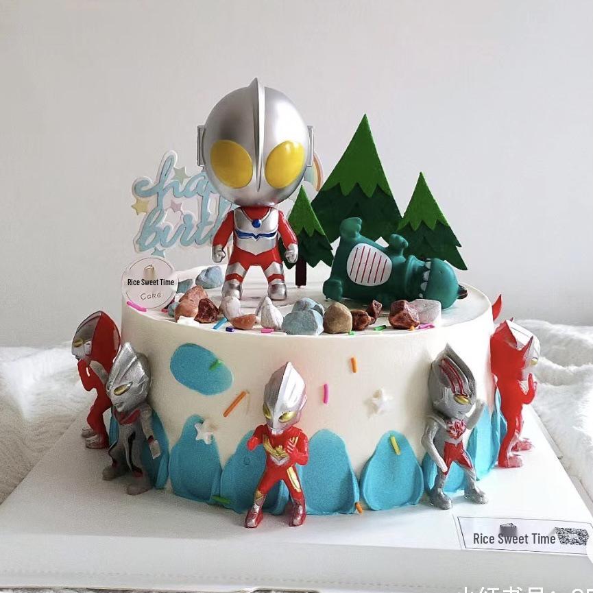 Мультяшный Супергерой против. Топперы для торта с динозаврами: Набор декораций для детского дня рождения