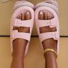 Women's Soft Sole Eva Pillow Slippers Double Buckle Thick Platform Cloud Slides Sandals Woman Summer Non Slip Beach Flip Flops