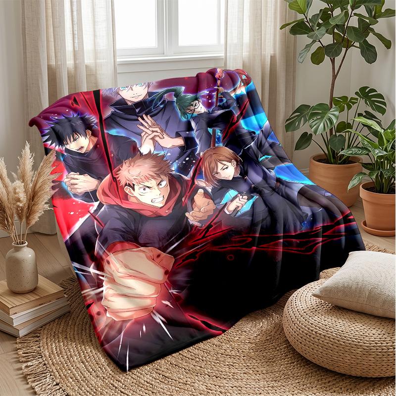 Jujutsu KaisenPrinted Flannel Blanket Cozy Skin-Friendly Warm Throw for Couch Bed Indoor Daily Use