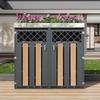 Trash Can Box, with Diamond-Shaped Ventilation Holes, Trash Storage Compartments, Lockable, Two Doors, Planting Area
