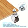 Metal Top Casters Wheels TPR Rubber Stem Caster Wheels Activity Brake Universal Casters  Cabinet