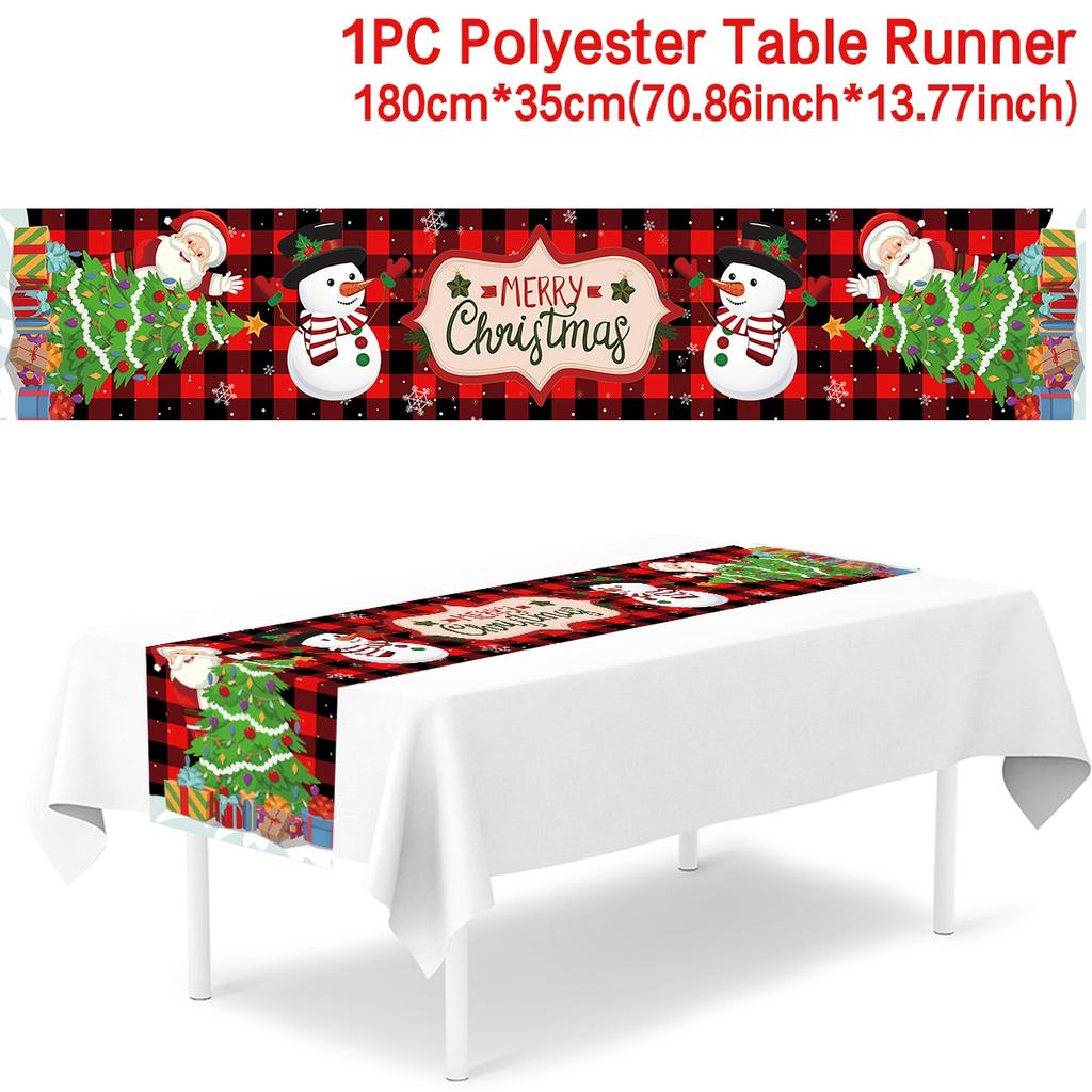 Рождественская скатерть-дорожка Веселое рождественское украшение для дома 2024 Скатерть Рождественский орнамент Навидад Натал Подарок на Новый год 2024
