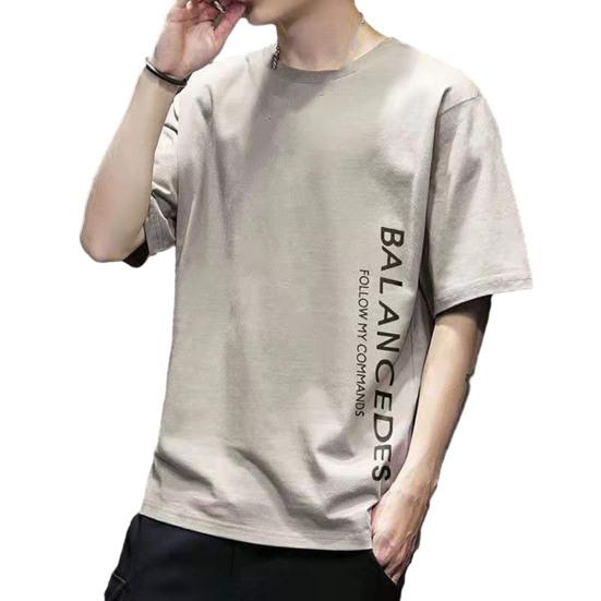 Men Summer T-shirt O Neck Loose Short Sleeve Soft Breathable Solid Color Plus Size Print Mid Length Casual Pullover Daily Top