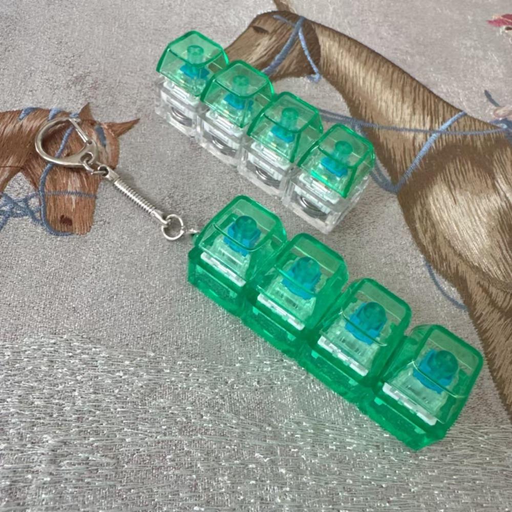 Интересный кулон-кликер для снятия стресса, светодиодная клавиатура, брелок для ключей для взрослых