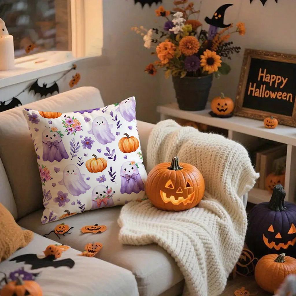 Halloween-Themed Pillowcases With Trickssuitable For Sofa Car Bedroom Decorative Cushion Cover Pillow Cover