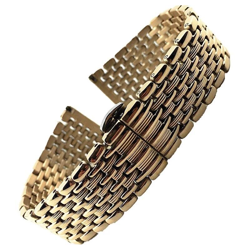12/13/14/16/18/20/22mm Butterfly Buckle Watch Band Strap Stainless Steel Watchband Bracelet Women Men With Tool Pins Replace