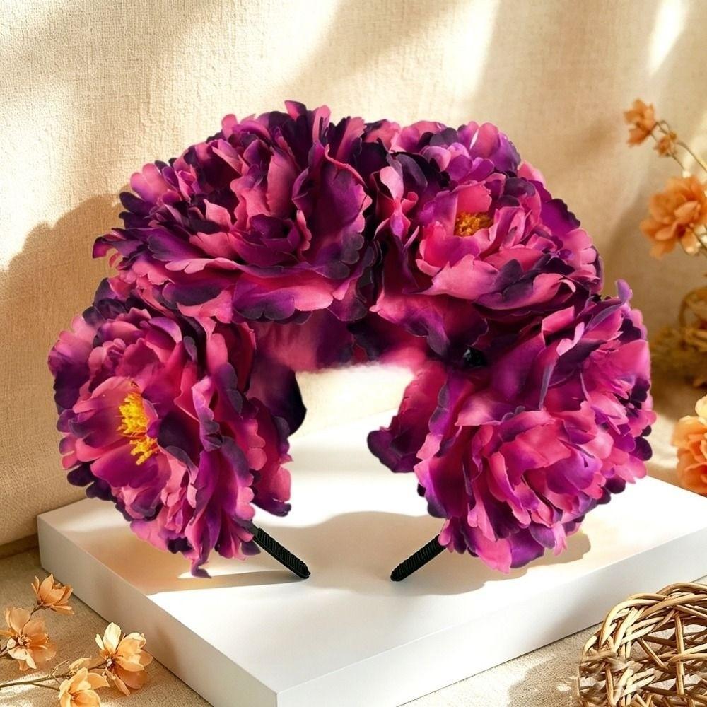 Gorgeous Design Artificial Flower Crown Rose Headpiece Bohemian Hair Accessories Performance