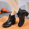 Кожаные массивные женские ботильоны, дизайнерские туфли в стиле ретро на среднем каблуке 2025 года, классические зимние туфли-лодочки в готическом стиле, ботильоны-гладиаторы для женщин