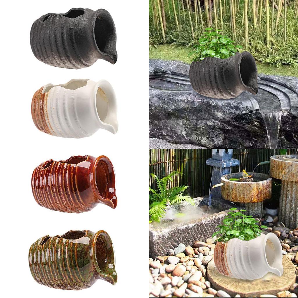 Circulating Water Clay Pot Ceramics Betta Cave Desktop Water Fountain Jar