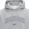 Reebok Толстовка с капюшоном с логотипом, завязками на шнурке и длинными рукавами, унисекс, цвет меланжево-серый 23FRC351UGG4